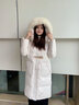 XAQ羽绒服女长款2023秋冬时尚洋气90白鸭绒加厚保暖狐狸大毛领外套女 冰川白 S（80-110斤） 实拍图