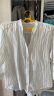 无印良品（MUJI）女式 麻 水洗 立领 七分袖罩衫女士汉麻衬衫衬衣夏季款 BC2JJA4S 米白色条纹 M （160/84A） 晒单实拍图