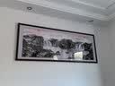 良品大师山水画办公室挂画中式客厅装饰画万里长城靠山图茶室字画风景壁画 流水生财A5 85*230cm宣纸锦绫+有机玻璃+红褐色实木框（大气款） 实拍图