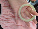 龍隐 青白玉手镯女士款晴水料A货正品和田玉髓玛瑙羊脂白镯子圆条 青白玉圆镯  圈口  54-55【适合80-90斤】 实拍图
