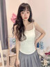 铂呐苓背心文胸一体式春夏百搭带胸垫吊带内搭打底上衣女美背内衣 收腰吊带背心【杏色】 实拍图