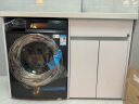 顾家家居（KUKA）洗衣机一体柜伴侣台盆阳台洗衣机柜太空铝洗衣柜G-07401 130CM|典雅白左盆|右盆找客服 实拍图