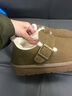 回力棉鞋女冬季加绒保暖短靴女外穿毛毛鞋女厚底勃肯鞋百搭雪地靴女 卡其色 35 实拍图
