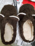 朴西泰迪熊女士棉拖鞋家居厚底可爱撞色毛绒保暖棉拖鞋冬橡木棕42-43 实拍图