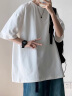 顶峰保罗（Dingfengbaoluo）日系纯色纯棉短袖t恤男士夏季基础款宽松白色打底内搭T2100白XL 晒单实拍图