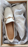 百思图秋季商场新款舒适乐福鞋高跟鞋羊皮鞋粗跟女单鞋KA103AA3 米白 37 实拍图