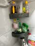 蓝牡丹厨房置物架壁挂墙上转角三角放调料挂架蔬菜生姜大蒜收纳篮免打孔 枪灰双层带杆【免打孔/打孔】 实拍图