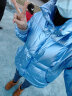 A21女装韩版亮面宽松加厚羽绒服外套冬季立领时尚面包服 天蓝 S 晒单实拍图