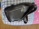 袋鼠轻奢品牌时尚男包男士胸包韩版单肩包户外潮背包斜挎包休闲运动包 升级黑色双拉链带USB+腰带 实拍图
