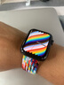 BHO【热销5万+】适用苹果手表表带apple iwatch s10/s11表带s9/se3/2单圈编织表带s8/7尼龙女士男生款 彩虹版色（黑色连接器） 44/45/46表盘M码【腕围174-185 实拍图