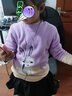 北极绒女童毛衣儿童女冬装毛衣2025新款女孩衣服中大童加绒加厚针织衫 紫色【加绒】 150  （建议身高140cm左右） 实拍图