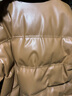 VEGA CHANG哑光PU皮羽绒服女2025年秋冬新款小个子白鸭绒短款外套 复古棕 S 实拍图