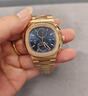 百达翡丽【二手95新】百达翡丽男表鹦鹉螺5990/1R-001 玫瑰金蓝面商务休闲男表日期显示计时双时区功能 单表 实拍图