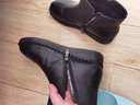 意尔康皮鞋坡跟妈妈鞋简约链婆婆鞋加绒保暖女靴 07636W 黑色 38  实拍图