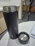 名创优品（MINISO）保温杯304不锈钢水杯男女大容量带茶滤泡茶杯子400ml哑光黑 晒单实拍图