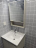 九牧（JOMOO）浴室柜 陶瓷一体盆铝合金悬挂抗菌组合柜海湾灰60cm A2706-716P-2 实拍图