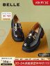 百丽乐福鞋女专柜同款黑色牛皮粗跟单鞋Z1R1DAA3预售 黑色 34 实拍图