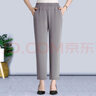 笙冉（SHENGRAN）【2条装】夏季薄款中年女士裤子高腰弹力直筒裤冰丝透气九分裤 黑色+灰色 夏季薄款 【2件装】 XL 80-100斤 实拍图