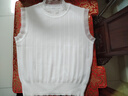 晚白叠穿内搭无袖针织衫女2026春款莱赛尔天丝棉玻璃纱拼接木耳边上衣 白色 XL 实拍图
