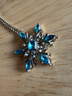 蓝色公主雪花项链水晶宝石首饰儿童女童爱莎女孩礼物 湖蓝雪花（大款） 实拍图