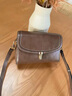 路易礼察品牌包包女包2024新款斜挎包小方包牛皮单肩包520七夕情人节礼物 啡色【礼盒装】 19*13*9cm 实拍图