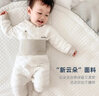 优奇婴儿衣服秋冬套装宝宝保暖夹棉内衣高腰护肚男女儿童2件套秋冬装 2套【雅灰+浅蓝】 80 实拍图