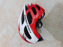 CARCROSS 自行车头盔带风镜骑行头盔眼镜一体男女山地公路单车安全帽装备 白红-炫彩风镜 送尾灯 实拍图