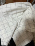 无印良品（MUJI）女式 棉桑蚕丝 短袖连衣裙 裙子 长裙 BC05CC3S 白色格纹 S-M  实拍图