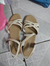 大东凉鞋女2025夏季新款休闲坡跟一字扣细带坡跟纯色女鞋0021 米色 （第二批） 36 实拍图