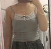 妙奕嘉蕾丝吊带背心女夏季新款带胸垫可外穿内搭无袖打底衫纯欲辣妹上衣 胸前小蝴蝶结蕾丝吊带【灰色】 实拍图