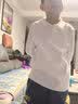 罗蒙儿童加绒polo衫男女童白色T恤冬季长袖校园服饰内搭 白色加绒140 实拍图