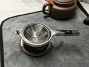 容山堂不锈钢公道杯茶漏三件套大马士革钢茶滤网器实木高档功夫茶具配件 茶漏花梨款+禾器公道杯墨绿色 实拍图