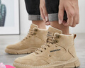 回力 Warrior 高帮加绒男靴时尚百搭休闲鞋户外男鞋雪地靴 WXP(WZ)-0210 卡其 42 实拍图