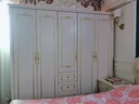 浪漫壹嘉衣柜欧式卧室家用会所法式收纳储物柜子白色烤漆双三开门衣橱雕花 板木结合【欧式四门衣柜】描银 实拍图