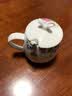 瓷秀源 水杯陶瓷杯创意情侣杯子马克杯带盖带勺陶瓷骨瓷咖啡杯 胖杯贵妃花 实拍图