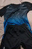 纽凯森 NEWKKASEN健身衣服男女冰丝速干运动服套装夏季短袖T恤跑步装备篮球训练裤 黑红套装 3XL（体重80-85kg) 实拍图
