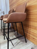 艾森朗特意式极简吧台椅家用岛台高脚椅吧凳轻奢高级感酒吧高椅子前台吧椅 咖色 坐高65cm 实拍图