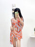 广月蓝2023泳衣女仙气比基尼bikini分体三件套保守显瘦遮肚性感温泉泳装 26001桔色 L （适合100-110斤） 实拍图