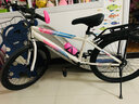 儿童自行车山地车6-7-8-10-12-15岁学生单车变速小孩18寸20寸22寸 高配变速白粉色带车筐后座+礼包 20寸适合身高120-140厘米【约8-12岁】 实拍图