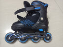 小状元轮滑鞋成人溜冰鞋男女童旱冰鞋儿童初学者直排滑冰鞋专业滑轮鞋 黑蓝（单闪单鞋） L (适合日常鞋码36-41) 实拍图