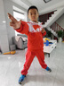 迪士尼（Disney）儿童春款运动装三件套2025新款男女宝宝国潮春秋季时尚中国风套装 红色红旗套装 外套+裤子 90 适合身高80-86厘米 实拍图