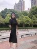 拉夏贝尔（La Chapelle）新中式国风A字裙短袖T恤半身裙两件套装裙设计感小众连衣裙 上衣 黑白水墨款 M 95-105斤 晒单实拍图