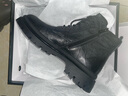 百丽（Belle）男靴潮搭马丁靴秋冬季褶皱牛皮休闲靴舒适短靴8CQ01DD3 黑色绒里 40 (250mm) 实拍图