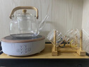正扬电陶炉煮茶器煮茶壶套装办公透明玻璃茶具泡茶壶烧水电茶炉可保温 春鸣白900提+6色把+架长琴黑 实拍图