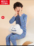 红豆纯棉秋衣秋裤中大童秋冬内衣套装儿童居家睡衣M1001灰蓝星球120 实拍图