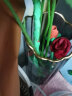 墨斗鱼花瓶现代简约描金花瓶水培植物玫瑰花插花器装饰摆件简约灰花瓶 实拍图