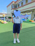 萝卜呗呗（LUOBOBEIBEI）儿童夏季短袖衬衫背带短裤套装男童六一礼服 藏青四件套 140 实拍图