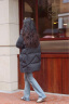 黎依奴（LISLAVE）茧型双面高端女款90白鸭绒连帽中长款羽绒服时尚款式外套 黑色 XS（适合80-100斤） 晒单实拍图