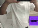 纯白色500g重磅T恤纯棉加厚螺纹领口短袖oversize潮牌三本针半袖 白色-【500g重磅】 XL建议170-190斤 实拍图
