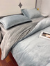 北极绒（Beijirong） 冬季牛奶绒三件套学生宿舍单人法兰绒床单被套珊瑚绒加厚双面加绒 深灰【双面加绒】 0.9宿舍床三件套(适合150×200被子) 实拍图